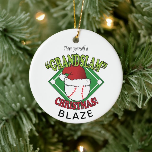 Grand Slam Baseball Weihnachten Keramik Ornament (Baum)