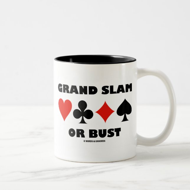 Grand Slam oder Bust Bridge Game Vier-Karten-Anzug Zweifarbige Tasse (Rechts)