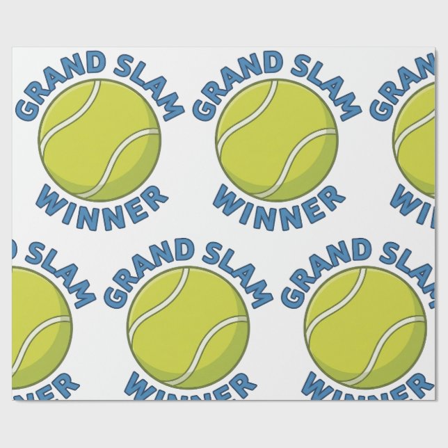 Grand Slam Winner Tennis Ball Sports Champion Geschenkpapier (Flach)