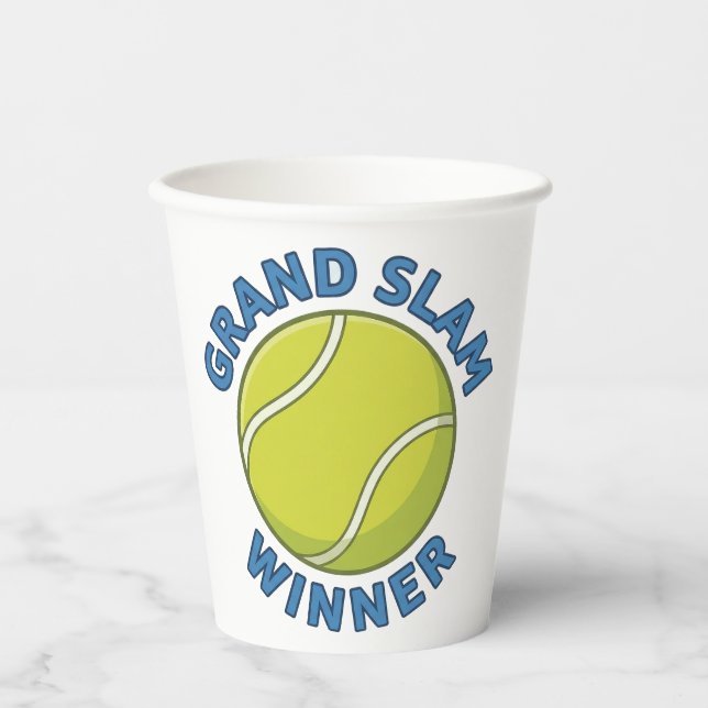 Grand Slam Winner Tennis Ball Sports Champion Pappbecher (Vorderseite)