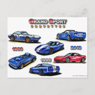 Grand Sport Corvettes 1963, 1996, 2010 Postkarte