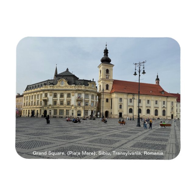 Grand Square, (Piaţa Mare), Sibiu, Rumänien auf ei Magnet (Horizontal)