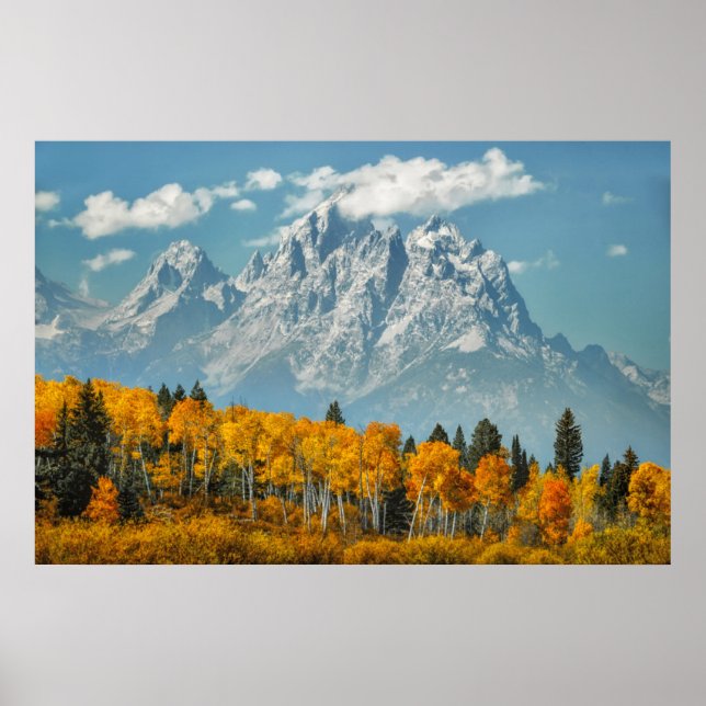 Grand Teton Berge im Herbst Poster (Vorne)
