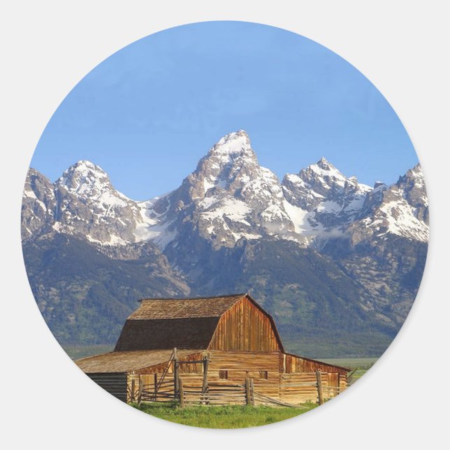 Grand Teton Berge Runder Aufkleber (Vorderseite)