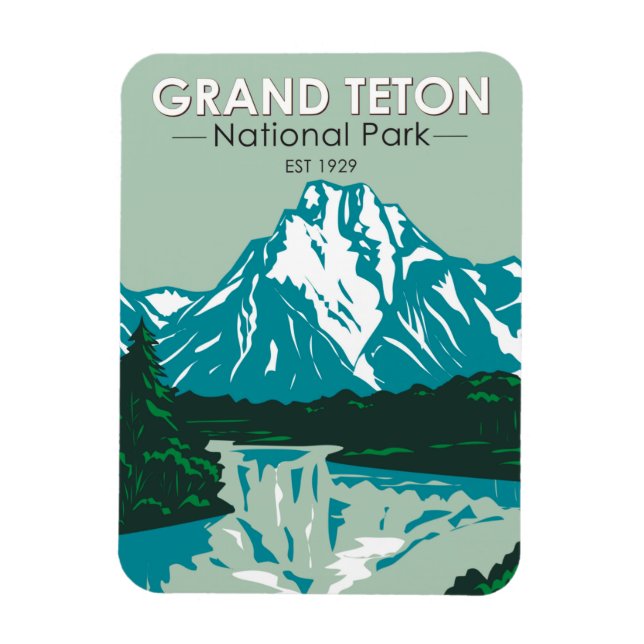 Grand Teton Jackson Hole Valley National Park Magnet (Vertikal)