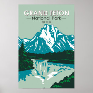 Grand Teton Jackson Hole Valley National Park Poster