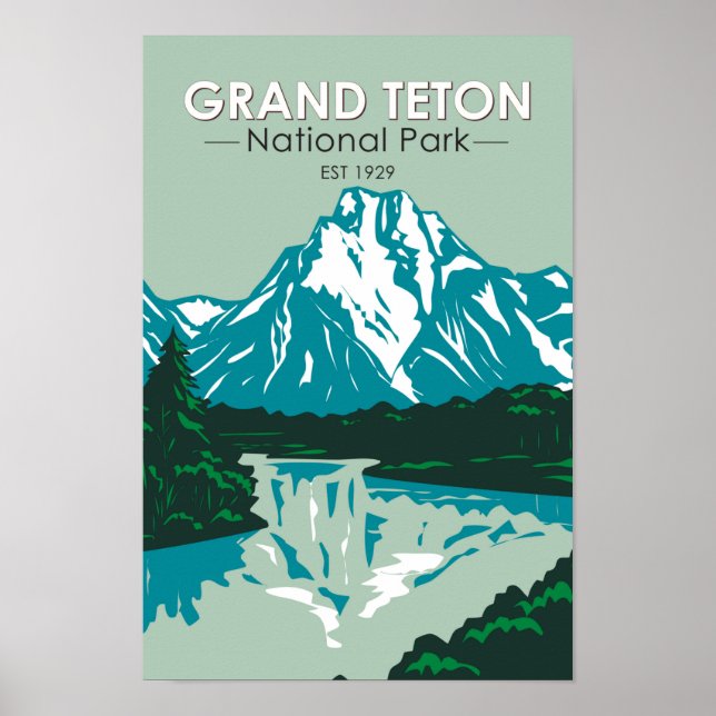 Grand Teton Jackson Hole Valley National Park Poster (Vorne)