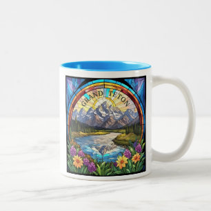 Grand Teton Mountains Imitate verkleidet Glass Mou Zweifarbige Tasse
