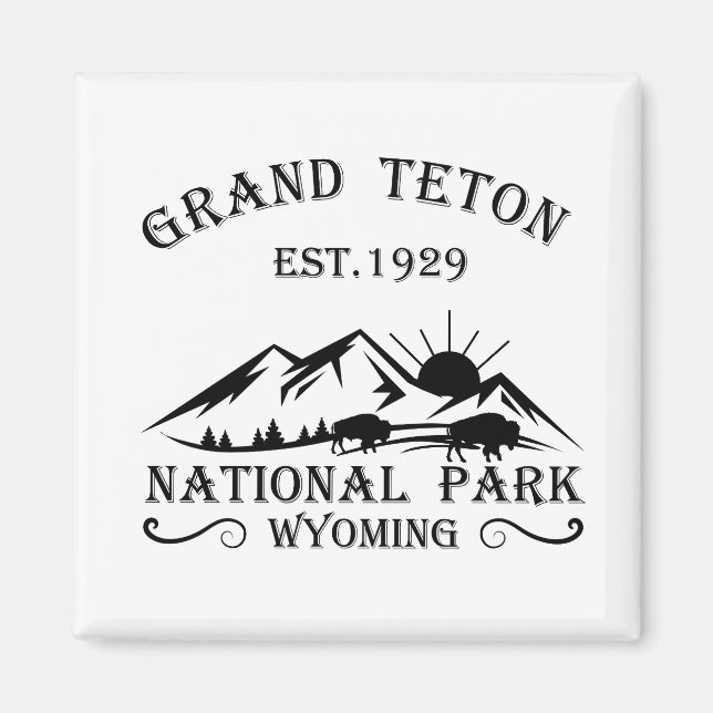 Grand Teton mountains National Park Wyoming Magnet (Vorne)