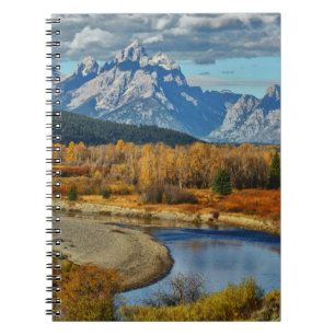 Grand Teton Mountains River View im Herbst Notizblock