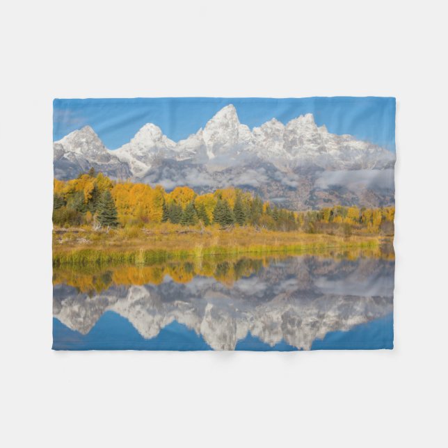 Grand Teton Mountains Wyoming Fleecedecke (Vorderseite (Horizontal))