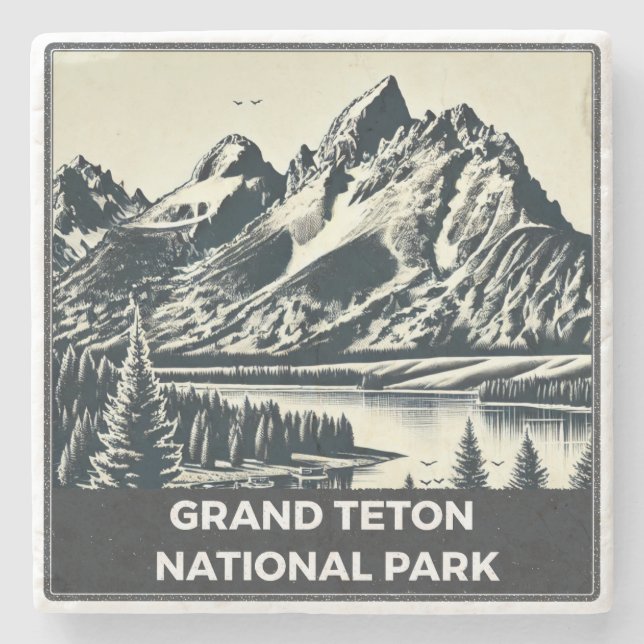 Grand Teton Nation Park Steinuntersetzer (Vorderseite)