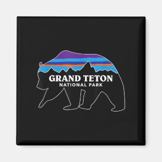 Grand teton national park grizzly bear minimalist magnet