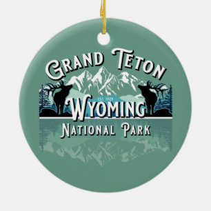 GRAND TETON NATIONAL PARK HOLIDAY HALTEN KERAMIK ORNAMENT