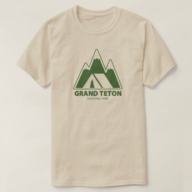 Grand Teton National Park Mountains Camping T-Shirt (Design vorne)