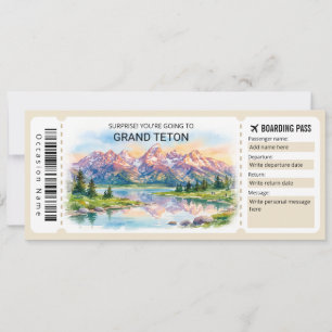 Grand Teton National Park Reise Bordkarte Einladung