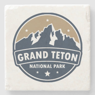 Grand Teton National Park Runde Emblem Steinuntersetzer