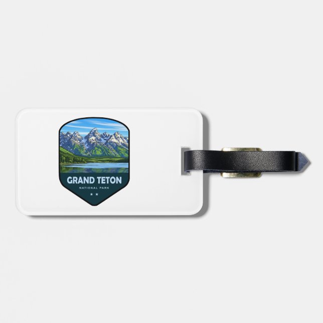 Grand Teton National Park Shield Gepäckanhänger (Rückseite horizontal)