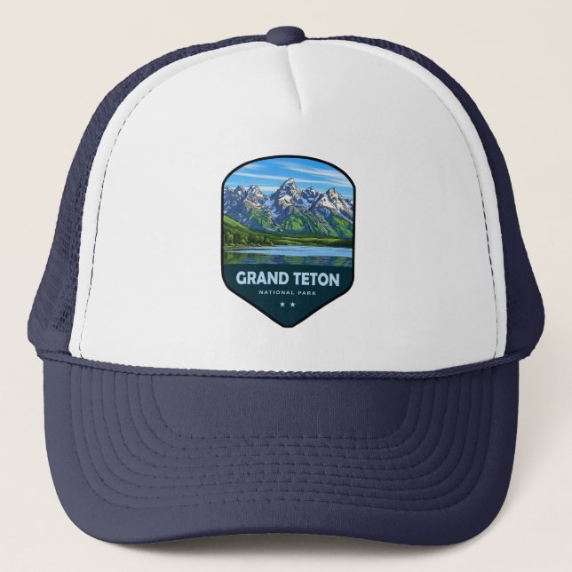 Grand Teton National Park Shield Truckerkappe (Vorderseite)