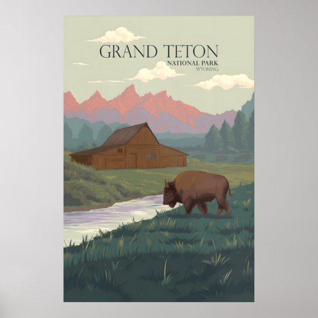 Grand Teton National Park Travel Poster (Vorne)