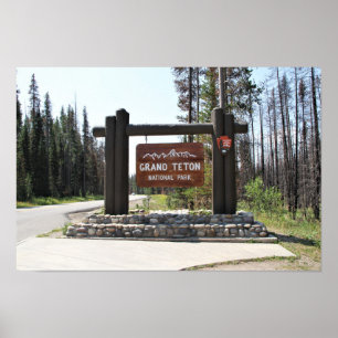 Grand Teton National Park, US National Park, Sign Poster