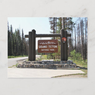 Grand Teton National Park, US National Park, Sign Postkarte