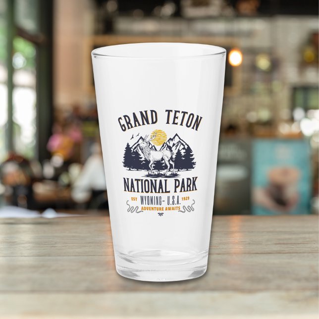 Grand Teton National Park Vintage Landscape Glas (Von Creator hochgeladen)
