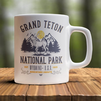 Grand Teton National Park Vintage Landscape Kaffeetasse