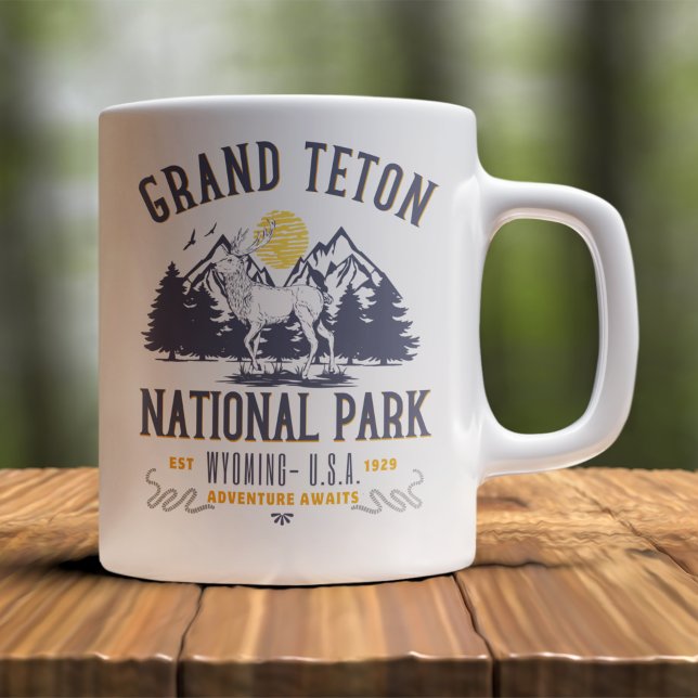 Grand Teton National Park Vintage Landscape Kaffeetasse (Von Creator hochgeladen)