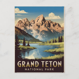 Grand Teton National Park Vintage Postkarte