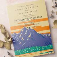 Grand Teton National Park Wedding Invitation Retro
