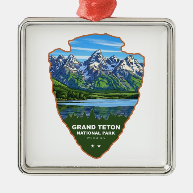 Grand Teton National Park Wyoming Arrowhead Ornament Aus Metall (Vorne)
