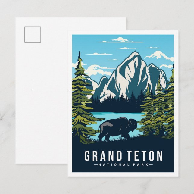 Grand Teton National Park Wyoming USA Travel Postkarte (Vorne/Hinten)