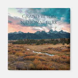 Grand Teton Nationalpark Berg Sunset Foto Magnet