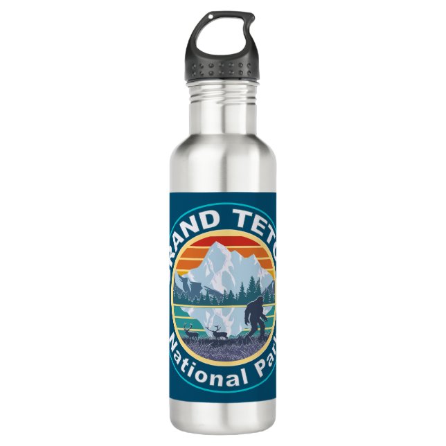 Grand Teton Nationalpark Bigfoot Edelstahlflasche (Vorderseite)