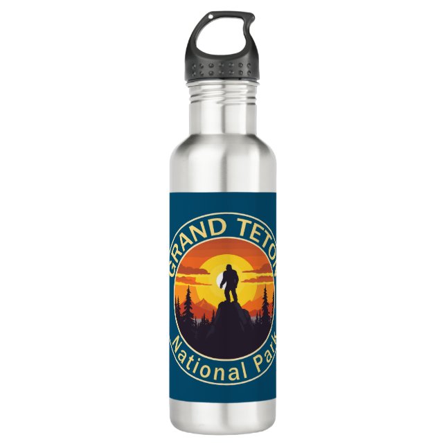 Grand Teton Nationalpark Bigfoot Edelstahlflasche (Vorderseite)