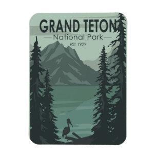 Grand Teton Nationalpark Crane Vintag Magnet