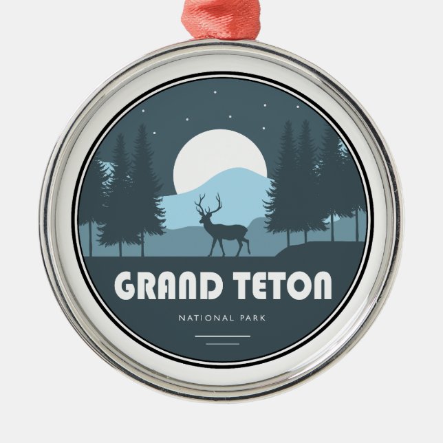 Grand Teton Nationalpark Deer Ornament Aus Metall (Vorne)