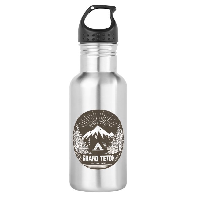 Grand Teton Nationalpark Edelstahlflasche (Vorderseite)