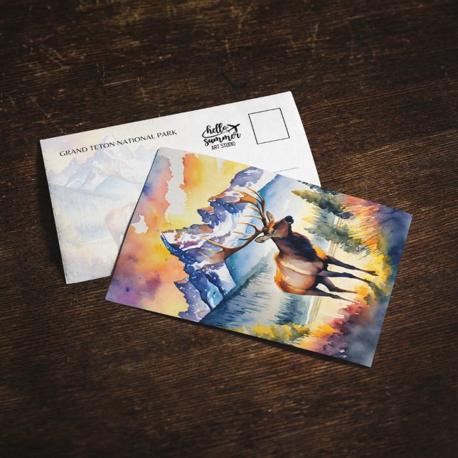 Grand Teton Nationalpark Elk Wyoming Postcard Einladung (Von Creator hochgeladen)