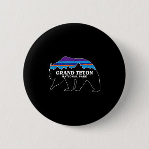 Grand Teton Nationalpark Grizzlybär Minimalist Button
