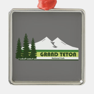 Grand Teton Nationalpark Grüne Streifen Ornament Aus Metall