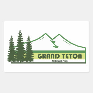 Grand Teton Nationalpark Grüne Streifen Rechteckiger Aufkleber