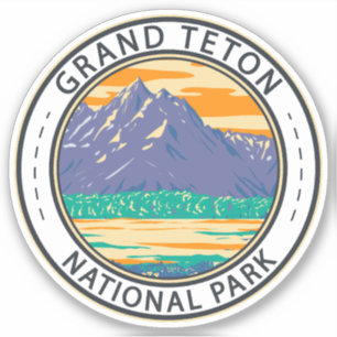 Grand Teton Nationalpark im Frühjahr Abzeichen Aufkleber