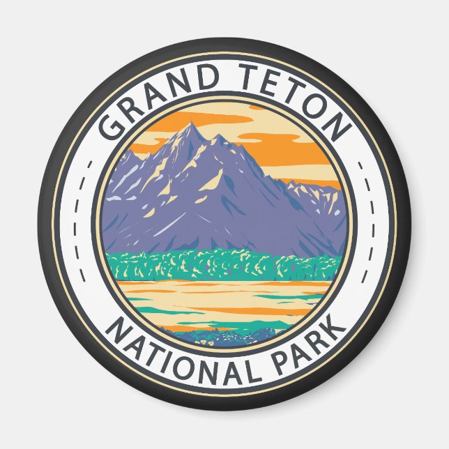 Grand Teton Nationalpark im Frühjahr Abzeichen Magnet (Vorne)