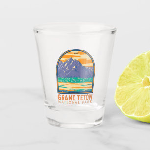 Grand Teton Nationalpark im Frühjahr Vintag Schnapsglas