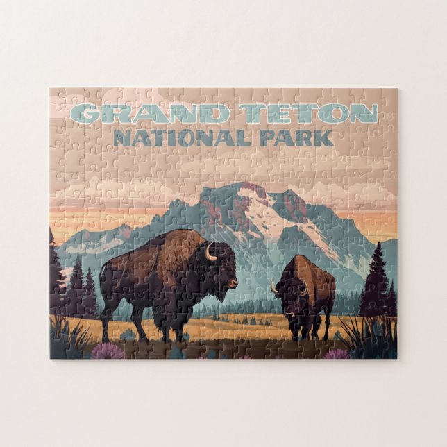 Grand Teton Nationalpark Jackson Wyoming Mountain Puzzle (Horizontal)
