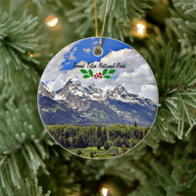 Grand Teton Nationalpark Keramik Ornament (Baum)