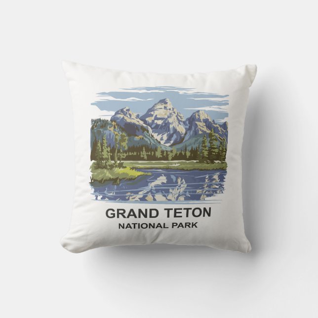 Grand Teton Nationalpark Landschaft Kissen (Vorderseite)