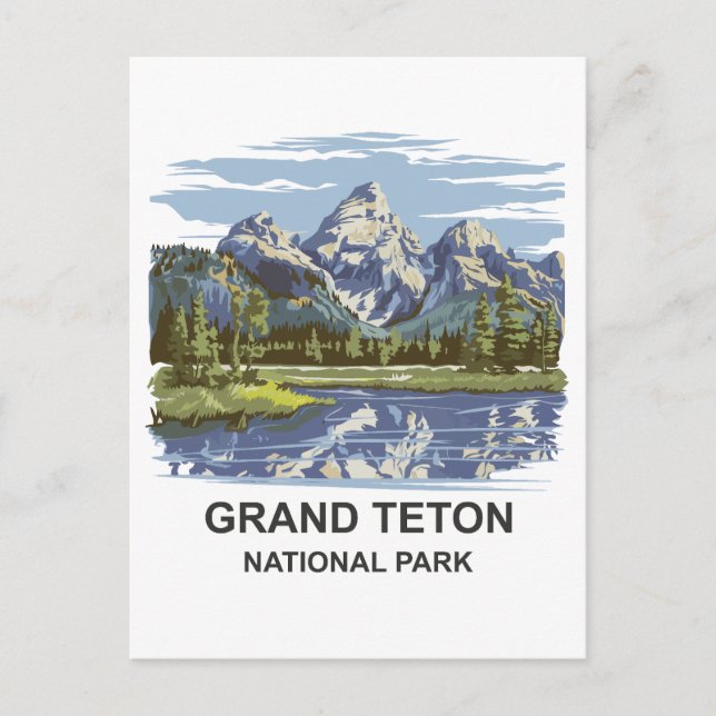 Grand Teton Nationalpark Landschaft Postkarte (Vorderseite)